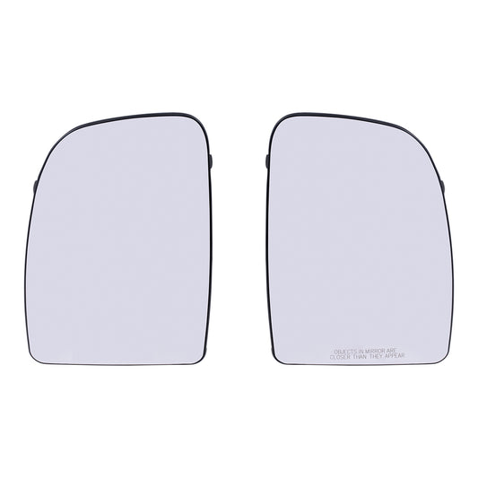 Brock Replacement Driver Passenger Upper Mirror Glass with Base Set Heated Compatible with 2014-2023 Promaster