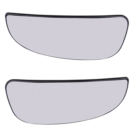 Brock Replacement Driver Passenger Lower Mirror Glass with Base Set Heated Compatible with 2014-2023 Promaster
