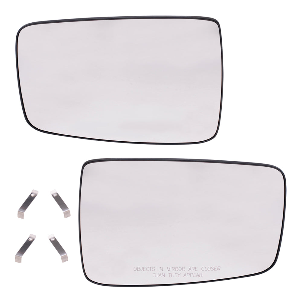 Brock Replacement Driver and Passenger Side Mirror Glass & Base without Heat, Auto Dim or Towing Package Compatible with 2009 1500, 2010-2018 1500/2500 & 2019-2021 1500 Classic