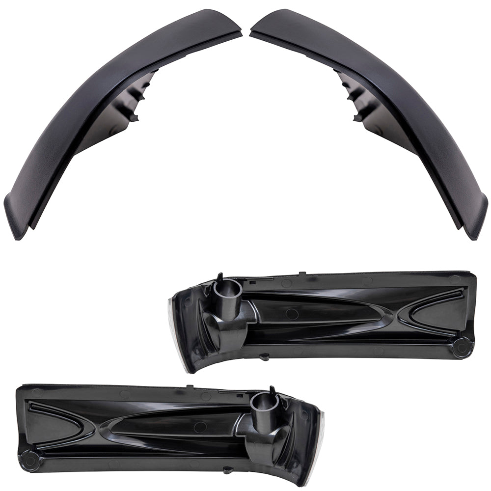 Brock Aftermarket Replacement Driver Left Passenger Right Door Mirror Cover Textured Black And Turn Signal Light 4 Piece Set Compatible With 2015-2021 RAM Promaster City Base/ST/Tradesman