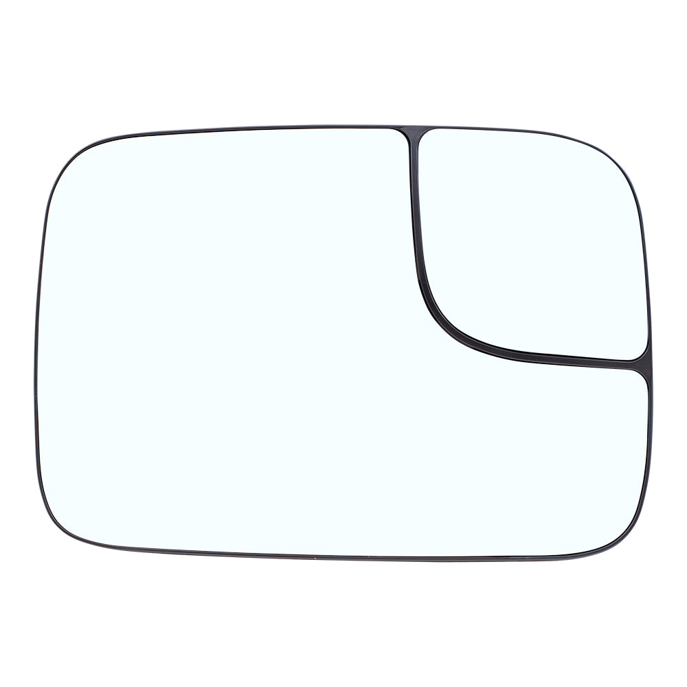 Brock Replacement Driver and Passenger Side Manual Tow Mirrors Glass & Base with Spotter Glass without Heat Compatible with 2005-2008 1500 & 2005-2009 2500/3500