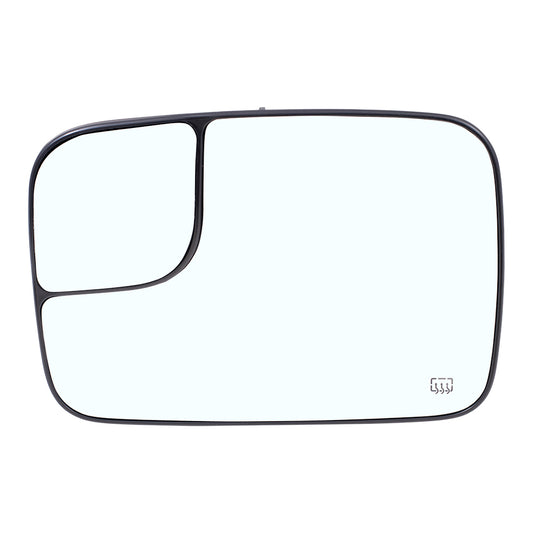 Brock Replacement Driver Side Power Tow Mirror Glass & Base with Heat and Spotter Glass Compatible with 2002-2004 1500 & 2003-2004 2500/3500