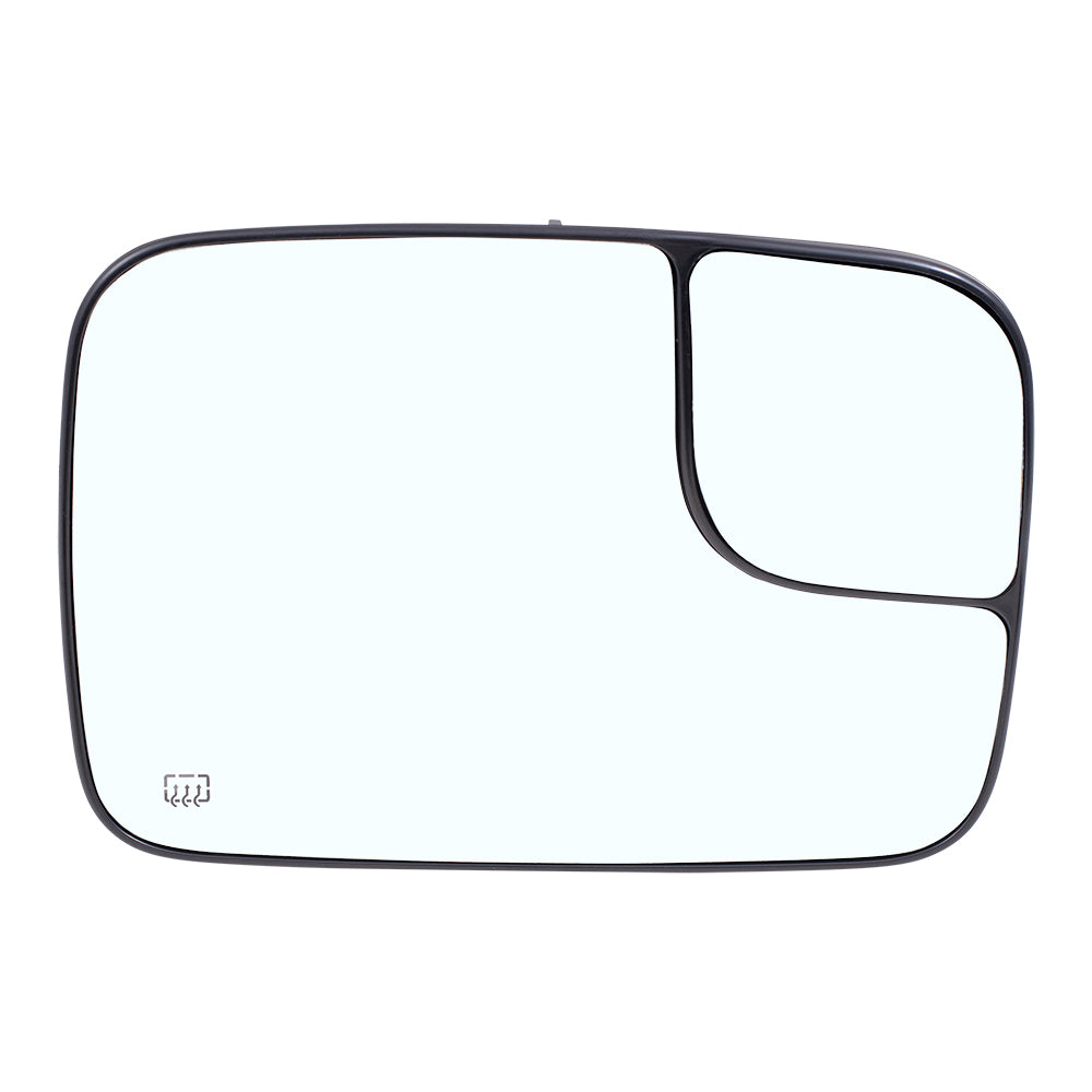 Brock Replacement Passenger Side Power Tow Mirror Glass & Base with Heat and Spotter Glass Compatible with 2002-2004 1500 & 2003-2004 2500/3500