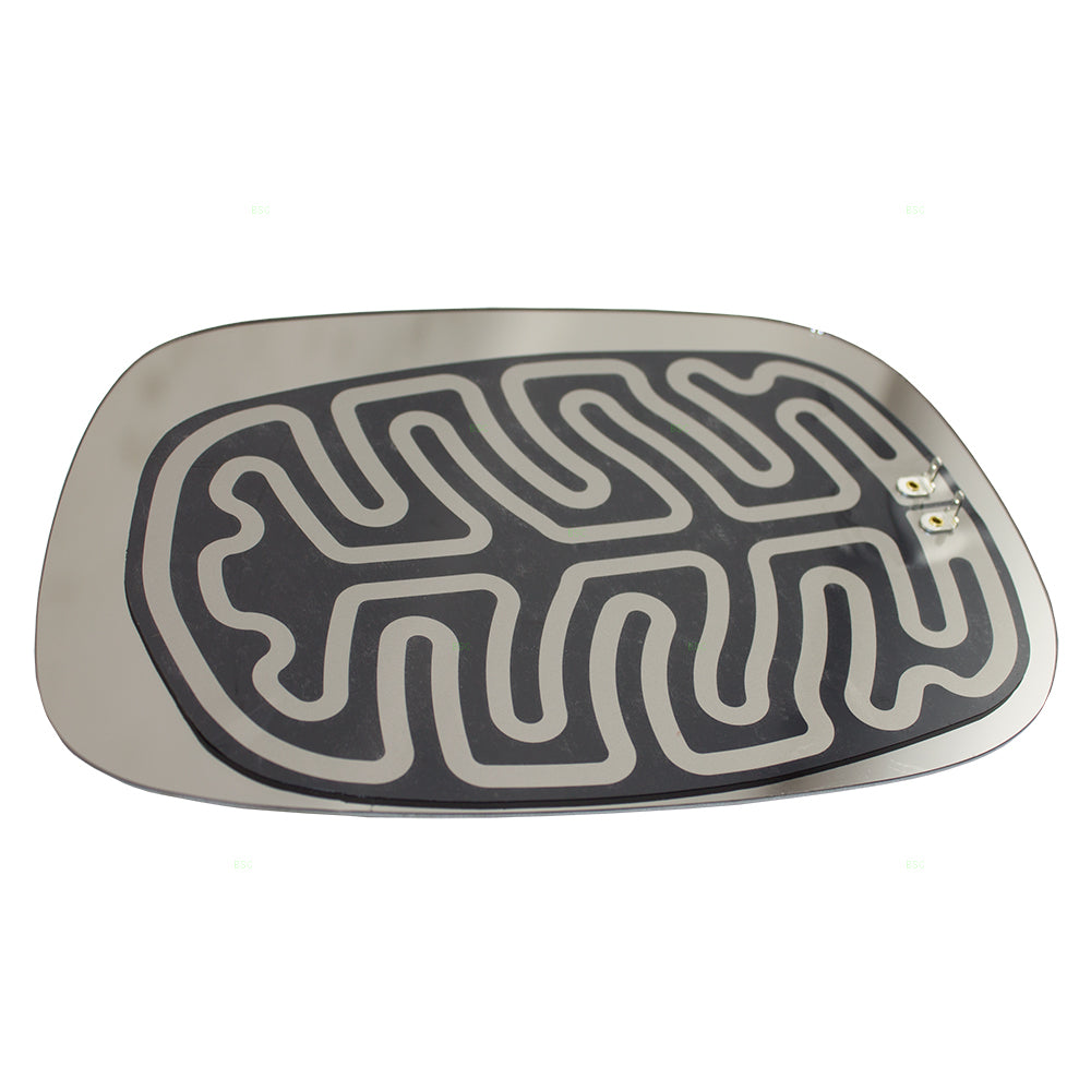 Brock Replacement Passenger Side View Mirror Glass Heated w/ Adhesive Strips Compatible with 2002-2008 1500 2500 3500 Pickup Truck 5161010AA