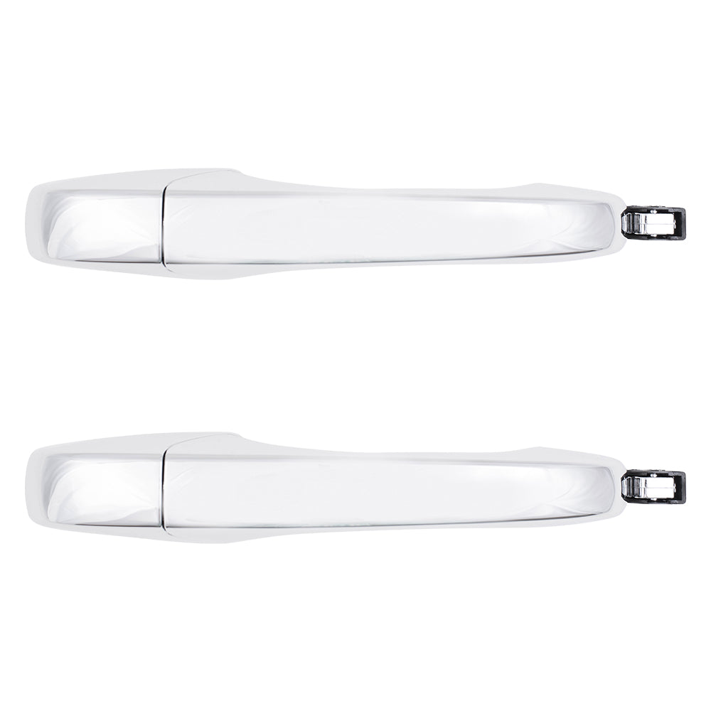 Brock Replacement Pair Set Rear Outside Exterior Chrome Sliding Door Handles Compatible with 2008-2016 Town & Country Grand Caravan 4589714AC