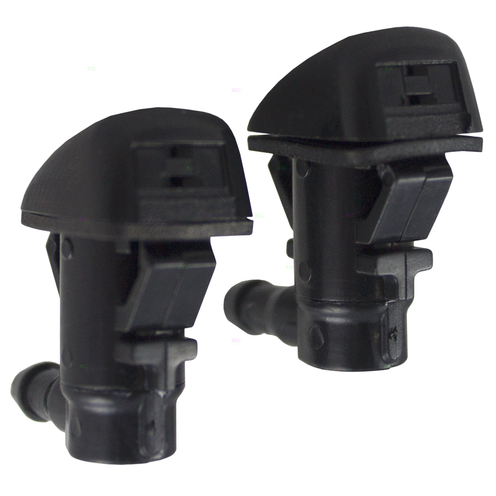 Brock Replacement Pair 2 Pc Set Front Windshield Washer Wiper Nozzles Compatible with 05-10 Grand Cherokee Galant 8265A127 55079049AA