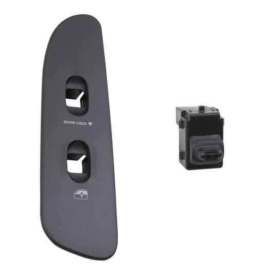 Brock Replacement Dark Slate Gray Passenger Front Power Window Switch with Bezel Compatible with 2002-2005 Pickup Truck