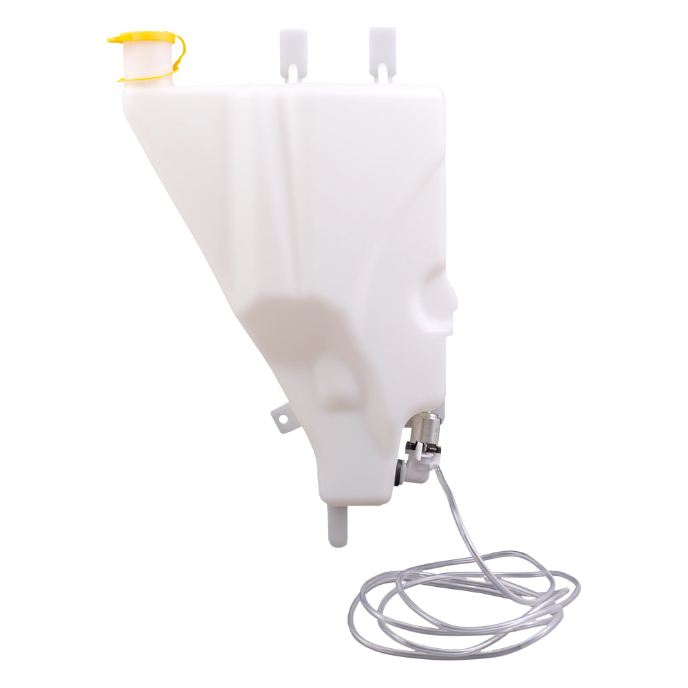 Brock Replacement Windshield Washer Reservoir with Cap and Pump without Sensor Hole Compatible with 1994-1999 1500/2500/3500