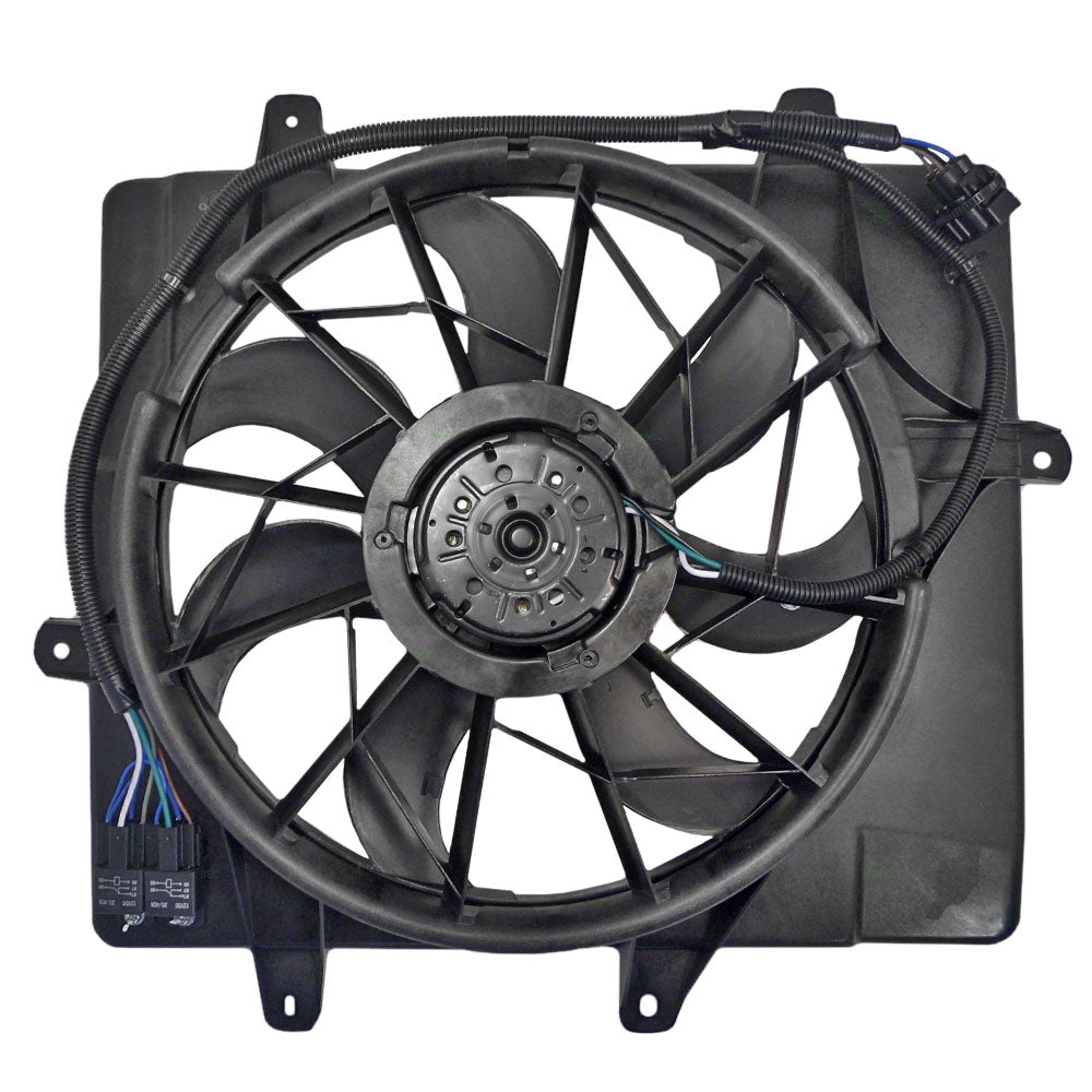 Radiator Cooling Fan Assembly for 06-10 Chrysler PT Cruiser 4 Pin Plug 5179470AA