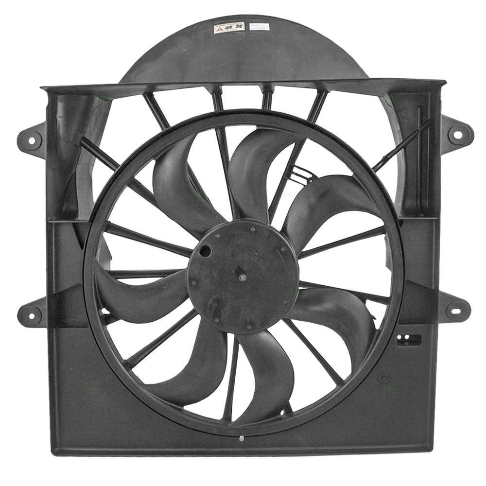 Brock Replacement Radiator Cooling Fan Motor Assembly Compatible with 2006-2008 Commander 2005-2008 Grand Cherokee 5143209AC 5143208AA