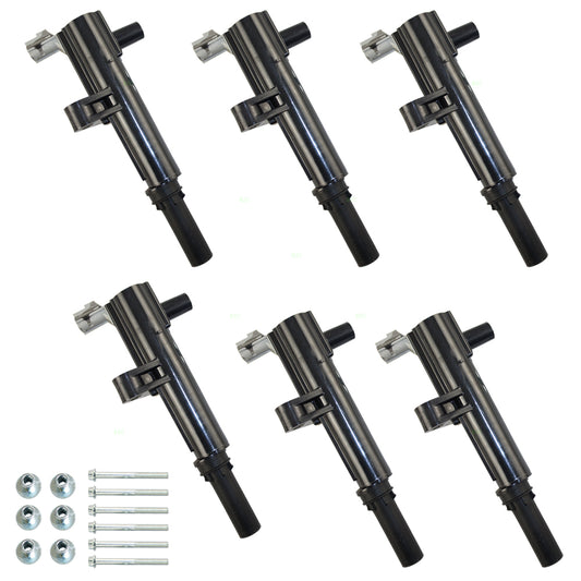 Brock Replacement 6 Piece Set of Ignition Spark Plug Coils Compatible with Pickup Truck SUV 3.7L 6 cylinder 5149199AA 5C1709