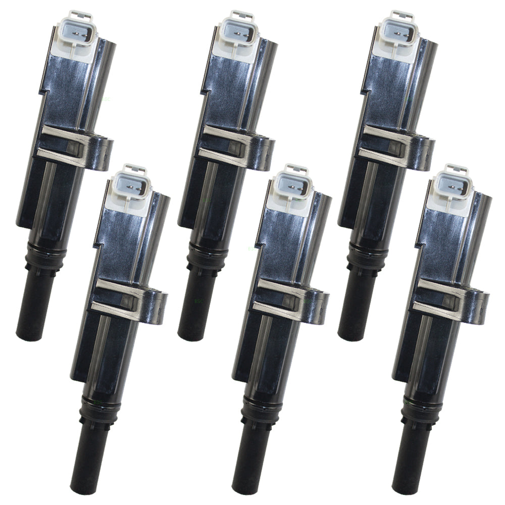 Brock Replacement 6 Piece Set of Ignition Spark Plug Coils Compatible with Pickup Truck SUV 3.7L 6 cylinder 5149199AA 5C1709