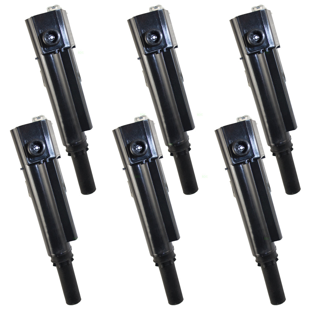 Brock Replacement 6 Piece Set of Ignition Spark Plug Coils Compatible with Pickup Truck SUV 3.7L 6 cylinder 5149199AA 5C1709