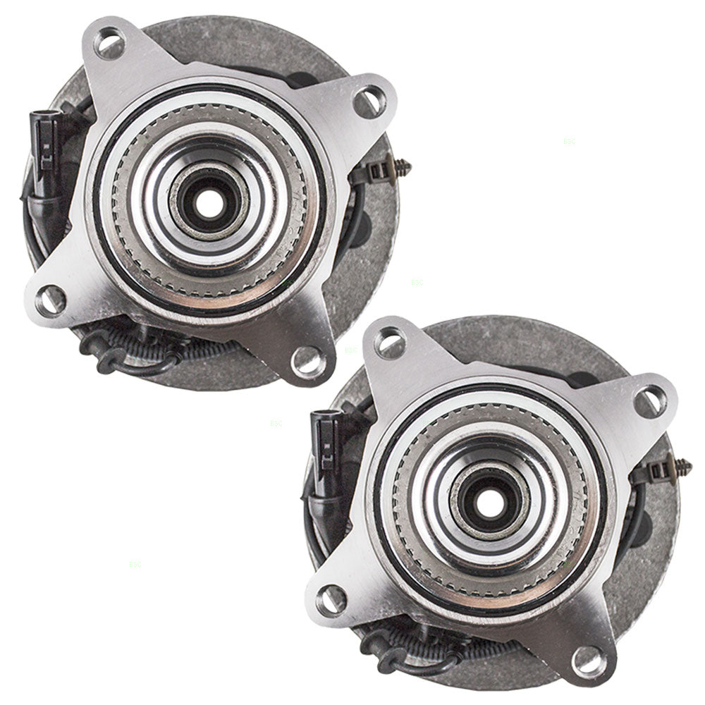 Brock Replacement Pair Set of Front Wheel Hub Bearing Compatible with 2004-2005 F150 Pickup Truck 4WD ABS 6 Lug Wheels 4L3Z1104AB
