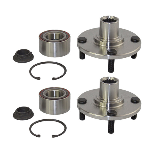 Brock Replacement Pair Set Front Wheel Hub Bearing Assembly Kits Compatible with 2000-2011 Focus 7S4Z1104A HA590263K