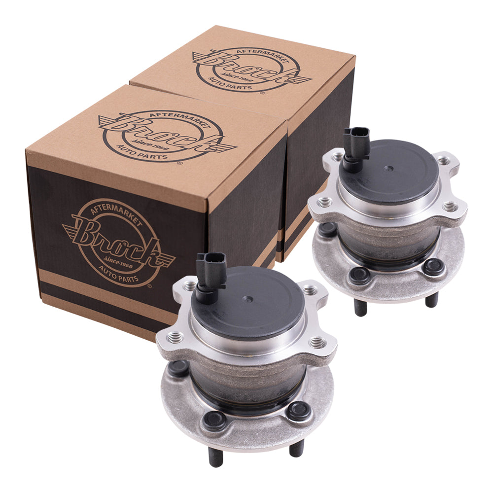 Brock Aftermarket Replacement Part Rear Driver or Passenger Side Hub/Bearing Assemblies Set without Active Park Assist Compatible with 2013-2019 Ford Escape FWD