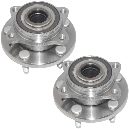 Brock Replacement Pair Set Front Wheel Hub Bearings Compatible with 2008-2009 Sable Taurus & Taurus X 8F9Z 1104 C HA590028 513223