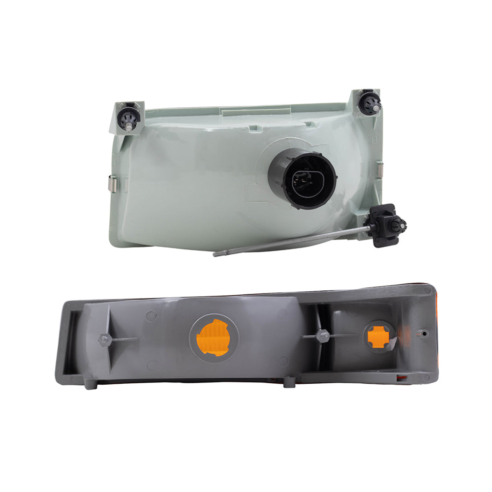 Headlights w/ Park Signal Lights Compatible with 92-96 F150 Pickup Truck