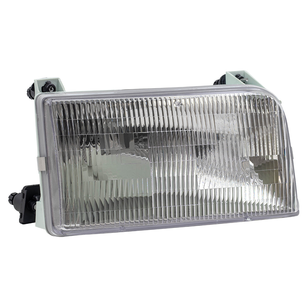 Brock Replacement Driver and Passenger Headlights Headlamps Compatible with 1992-1996 F150 Pickup Truck F2TZ13008B F2TZ13008A