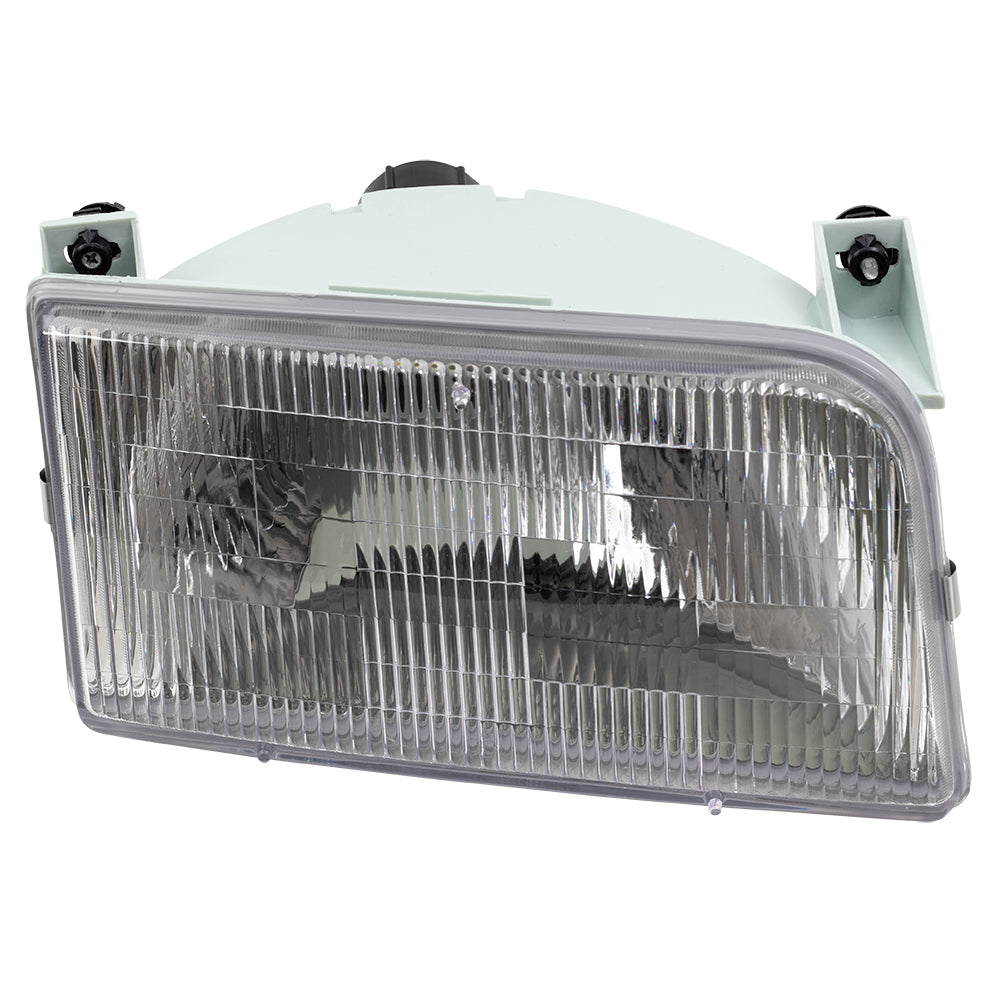 Brock Replacement Driver and Passenger Headlights Headlamps Compatible with 1992-1996 F150 Pickup Truck F2TZ13008B F2TZ13008A