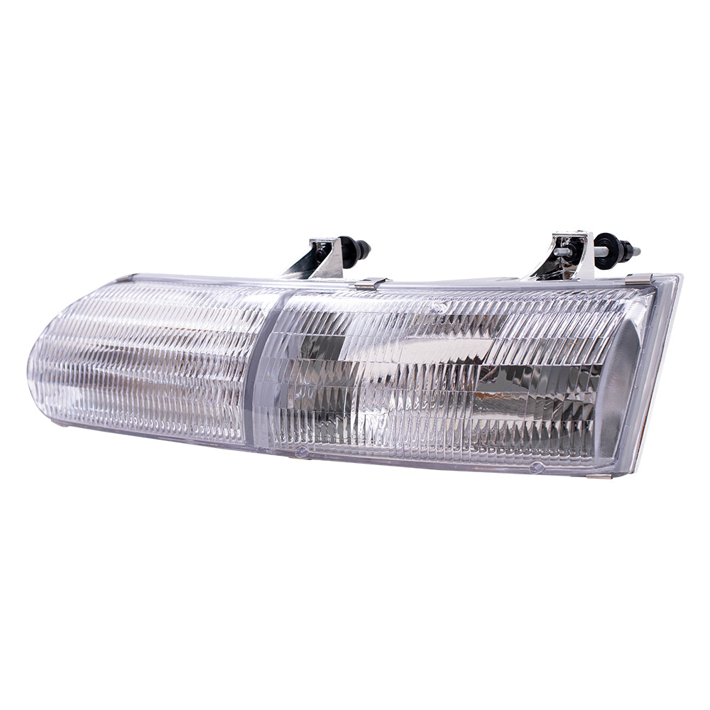 Brock Replacement Driver Side Halogen Headlight Assembly Compatible with 1992-1995 Ford Taurus