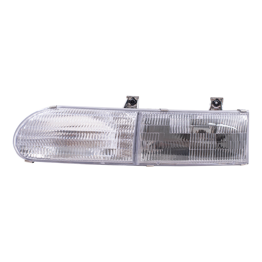 Brock Replacement Driver Side Halogen Headlight Assembly Compatible with 1992-1995 Ford Taurus