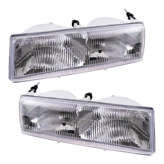 Brock Replacement Driver and Passenger Headlights Headlamps Compatible with Cougar FOWY 13008 B FOWY 13008 A
