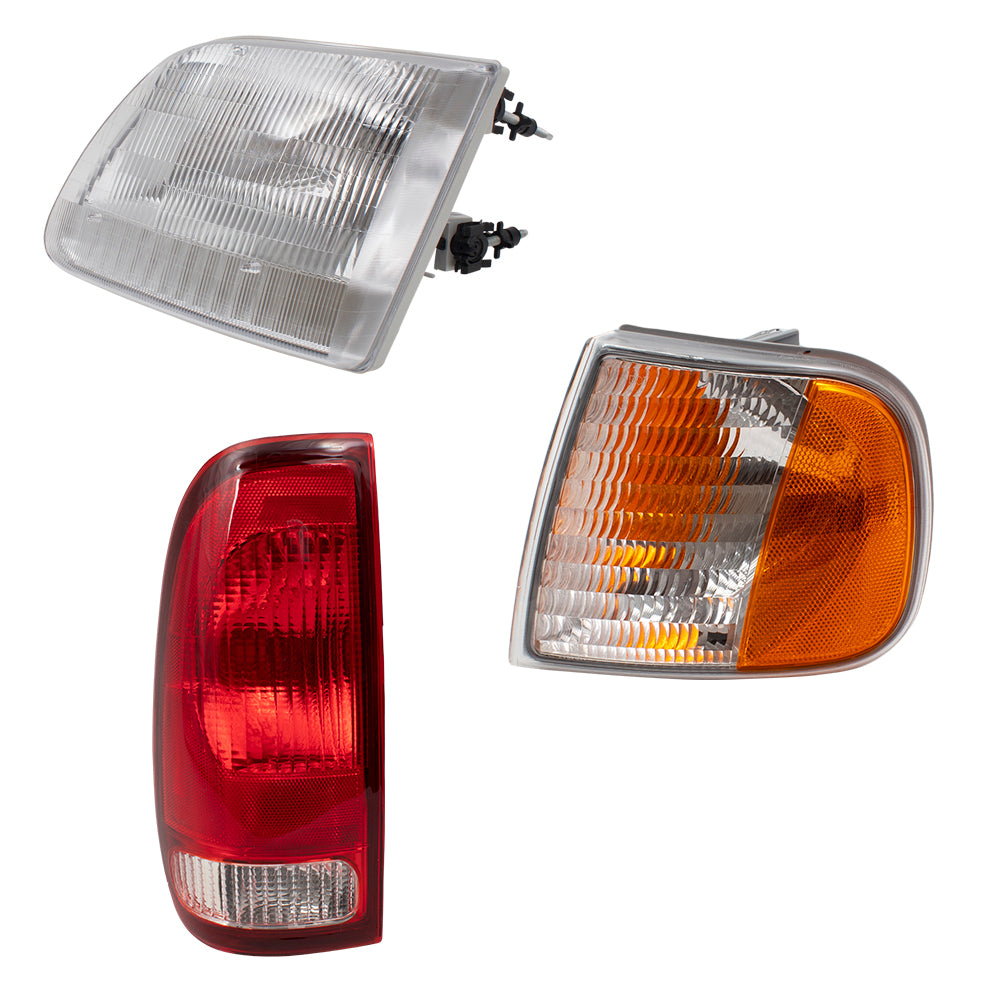 Headlight Tail Light Park/Signal Light for 97-03 F-150 Piece Set
