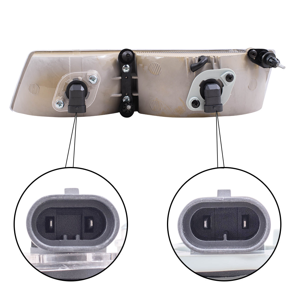 Brock Replacement Driver and Passenger Headlights Headlamps Compatible with 1995-1997 Grand Marquis F5MY 13008 B F5MY 13008 A
