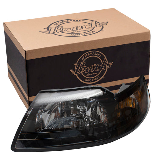 Brock Replacement Drivers Halogen Headlight Assembly Compatible with 2001-2004 Mustang 3R3Z 13008 DA