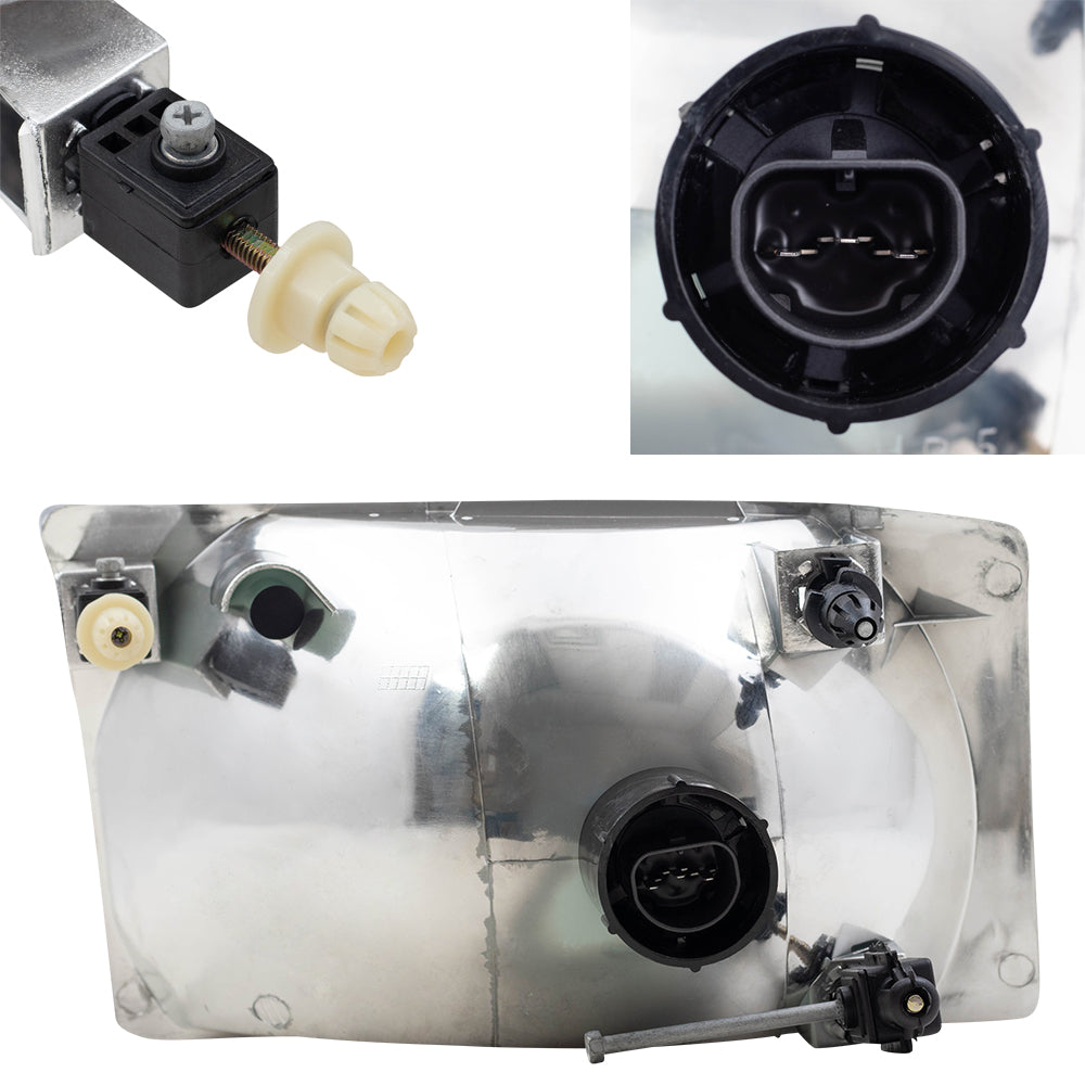 Composite Headlight fit 99-04 Ford Super Duty Pickup Passenger Lined Center Lens