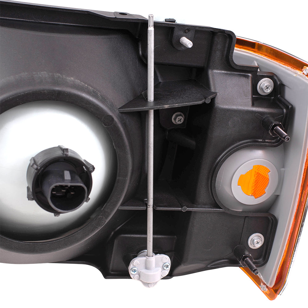 Brock Replacement Passengers Headlight Headlamp with Park Lamp & Chrome Trim Compatible with 1987-1991 F100 F150 F250 F350 Pickup Truck Bronco