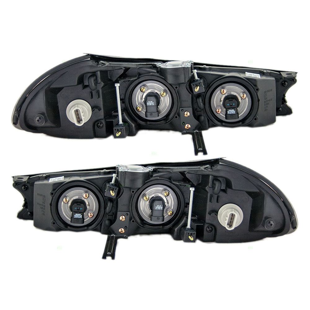 Brock Replacement Driver and Passenger Halogen Headlights Headlamps Compatible with 1998-2000 Contour XS2Z13008BA XS2Z13008AA