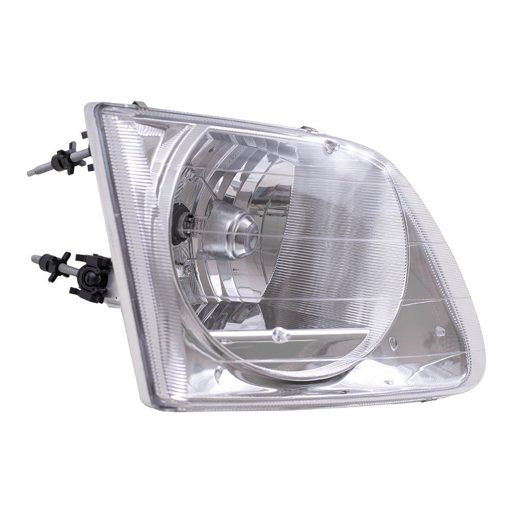 Brock Replacement Driver and Passenger Headlights Headlamps Compatible with 2001-2003 F150 Lightning Pickup 2004 Heritage F150