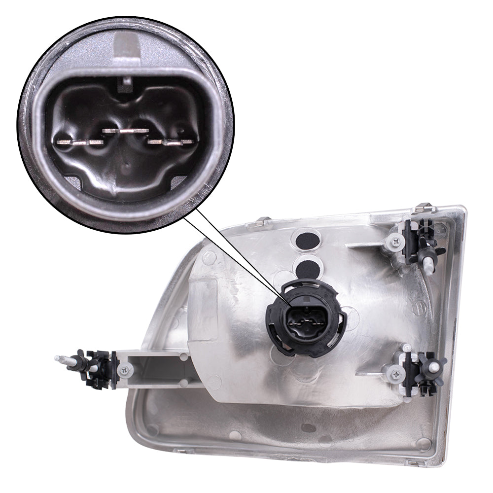 Brock Replacement Driver and Passenger Headlights Headlamps Compatible with 2001-2003 F150 Lightning Pickup 2004 Heritage F150