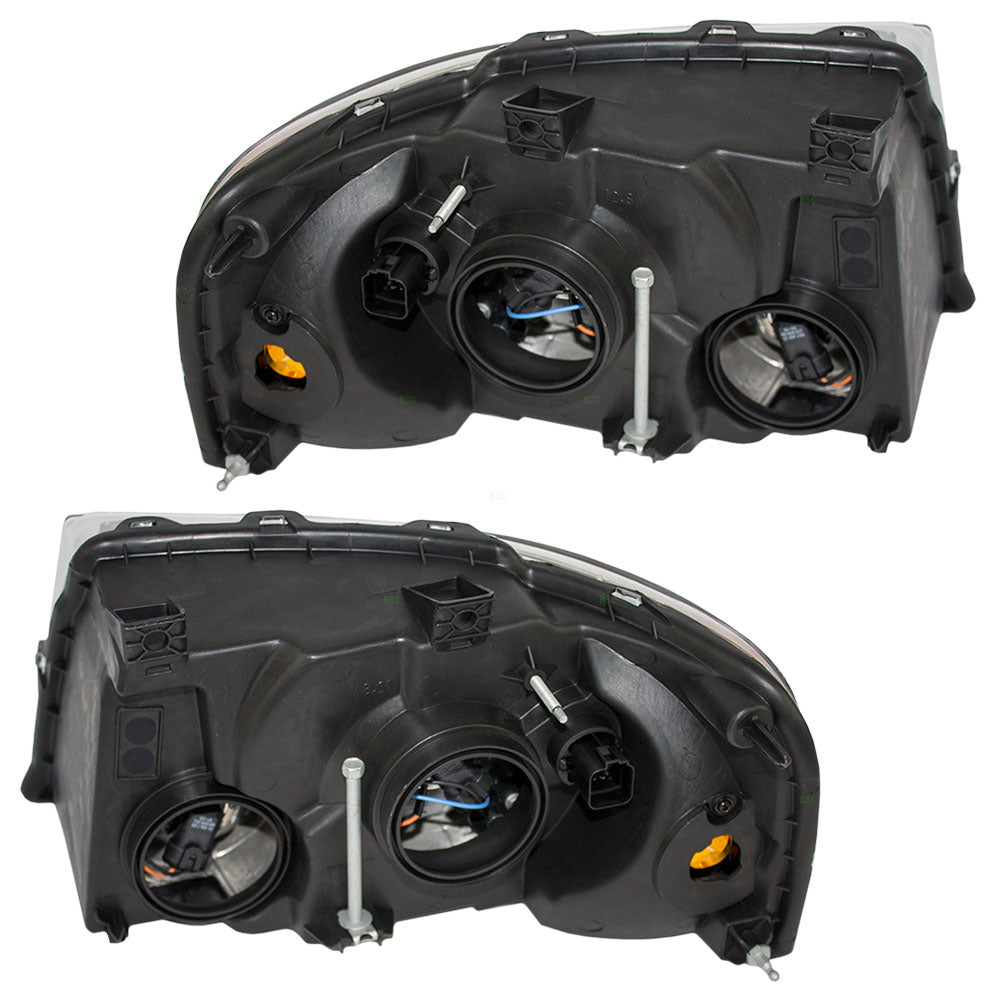Brock Replacement Driver and Passenger Headlights Headlamps with Chrome Bezel Compatible with 2003-2006 Expedition 6L1Z13008BA 6L1Z13008AA