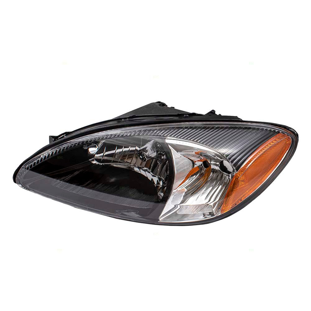 Headlight Assembly fits 00-07 Ford Taurus Driver Halogen Headlamp w/ Black Bezel