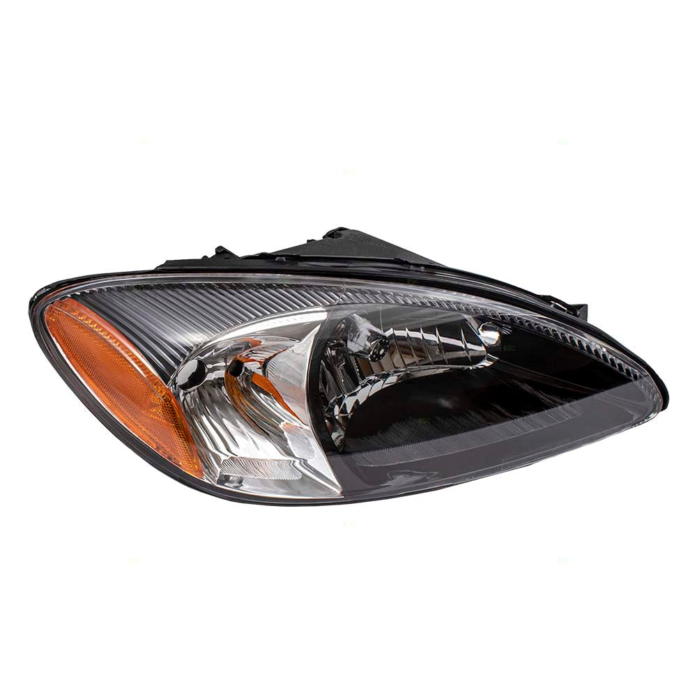 Headlight Assembly fits 00-07 Ford Taurus Passenger Halogen Lamp w/ Black Bezel
