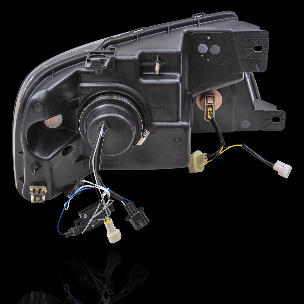 Brock Aftermarket Replacement Driver Left Passenger Right Halogen Combination Headlight Assembly Projector Type With LED Daytime Running Light Performance Set Compatible With 2004-2008 Ford F-150