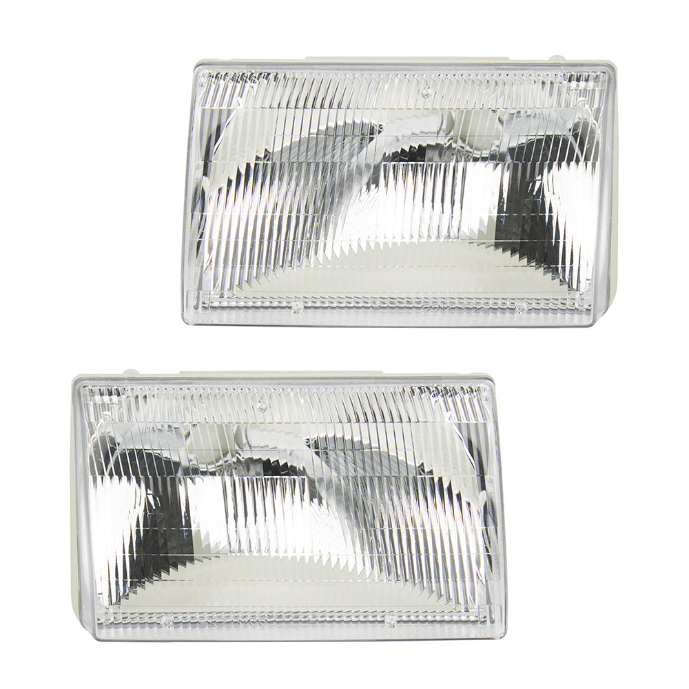 Brock Replacement 6 Piece Set Headlights, Park Lamps & Signal Lens Kit Compatible with 1987-1993 Mustang E7ZZ 13201 A