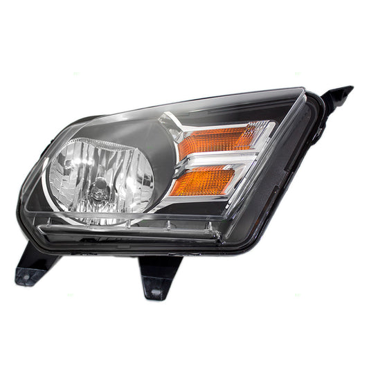 Brock Aftermarket Replacement Passenger Right Halogen Combination Headlight Assembly With Chrome Trim Compatible With 2010-2014 Mustang Base
