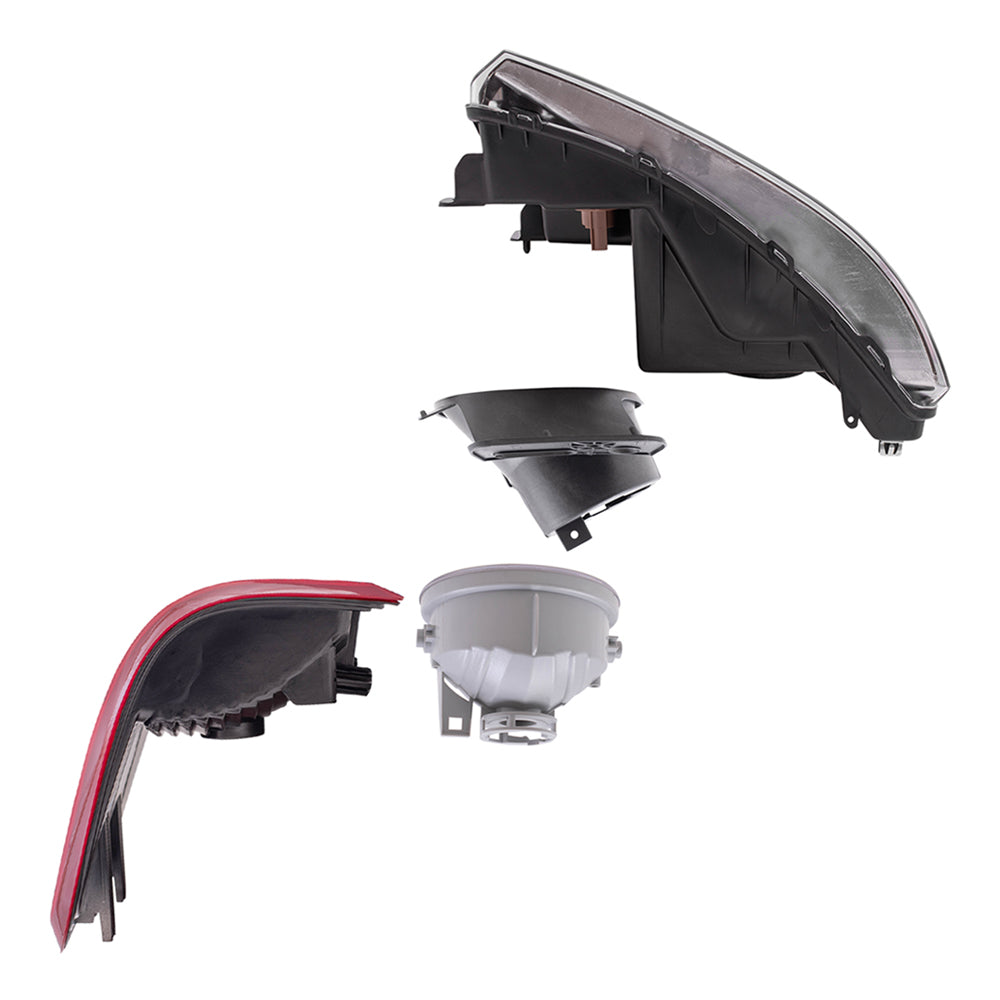 Brock Aftermarket Replacement Driver Left Passenger Right Halogen Combination Headlights-Round Fog Lights-Mounting Brackets-Flareside Tail Lights 8 Piece Set Compatible with 2006-2008 Ford F-150