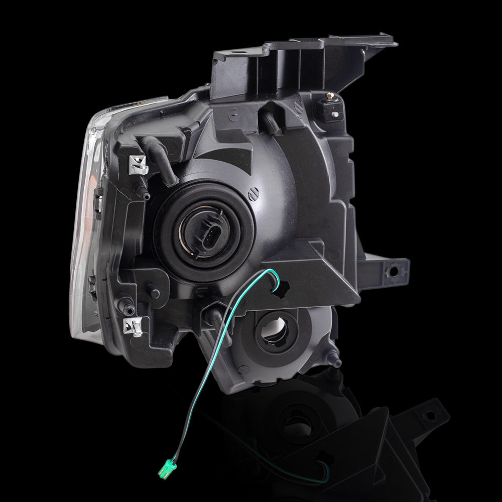 Brock Aftermarket Replacement Driver Left Passenger Right Halogen Combination Headlight Assembly With Black Bezel Performance Set Compatible With 2009-2014 Ford F-150