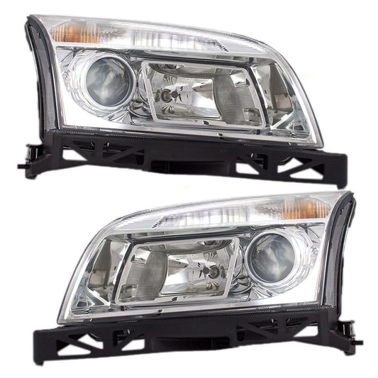 Brock Driver and Passenger Headlights Headlamps Replacement for Mercury 6N7Z13008BC 6N7Z13008AC