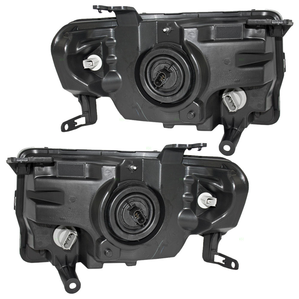 Brock Aftermarket Replacement Driver Left Passenger Right Halogen Combination Headlight Assembly Set With Chrome Bezel Compatible With 2008-2012 Ford Escape