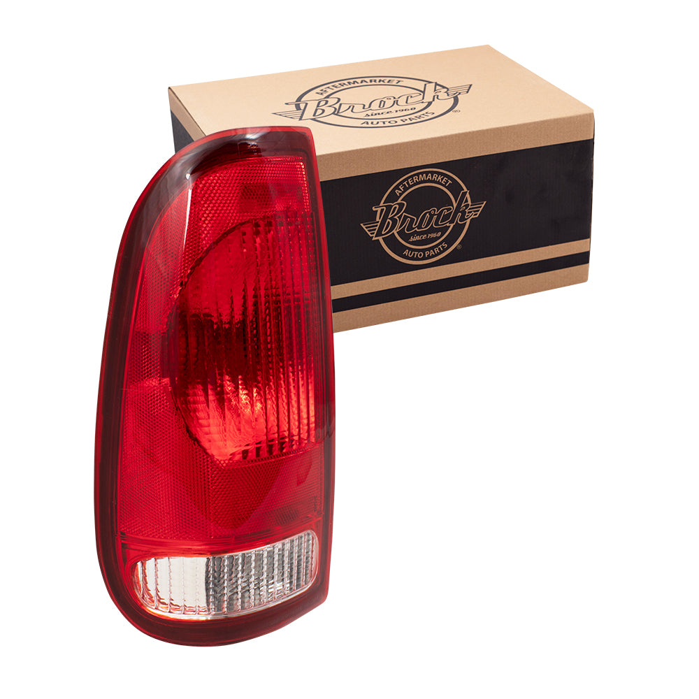 Brock Aftermarket Replacement Driver Left Tail Light Unit Compatible With 1997-2004 Ford F-150