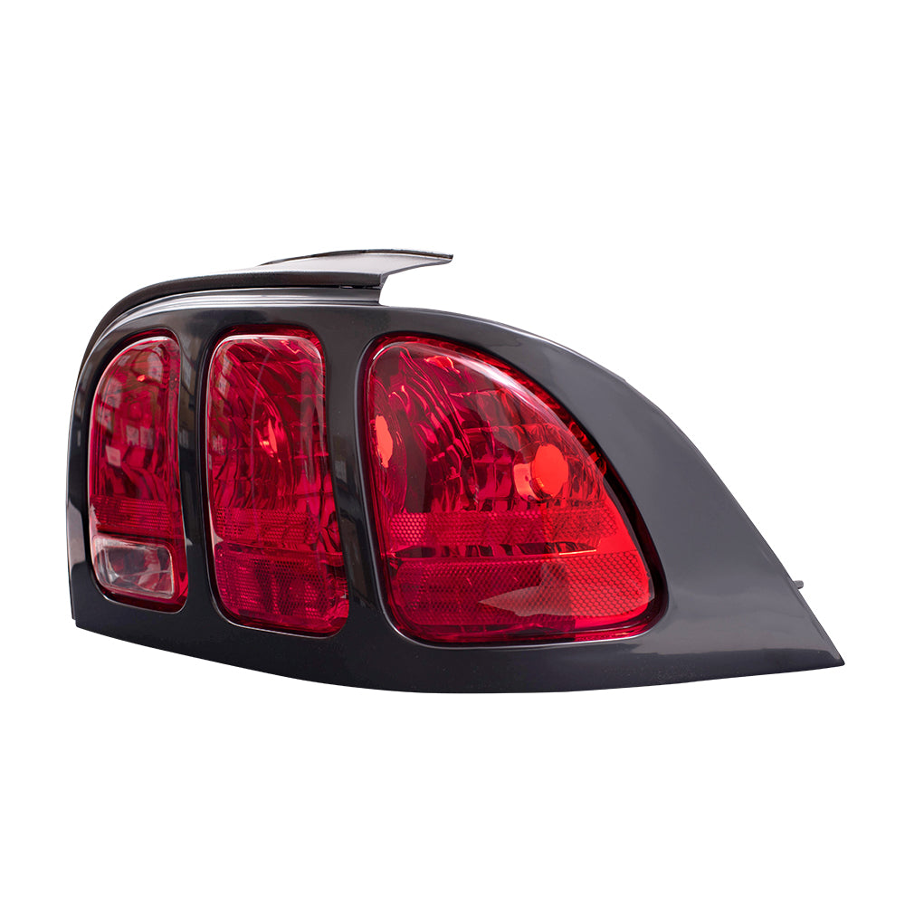 Brock Replacement Passengers Taillight Tail Lamp with Black Bezel Compatible with 1996-1998 Mustang GT SVT Base F6ZZ13404AAJ