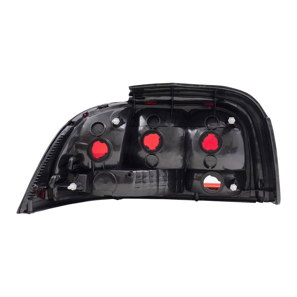 Brock Replacement Passengers Taillight Tail Lamp with Black Bezel Compatible with 1996-1998 Mustang GT SVT Base F6ZZ13404AAJ