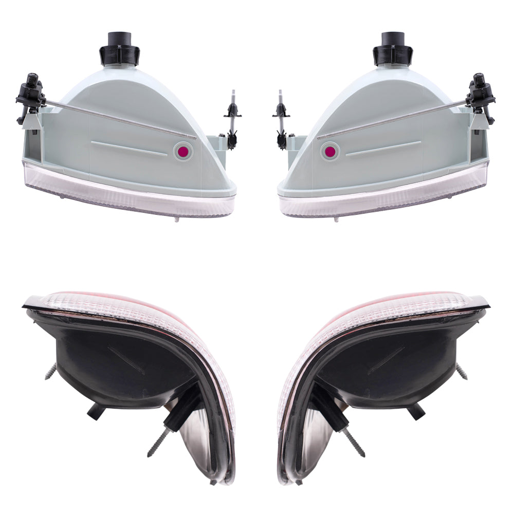 Brock Aftermarket Replacement Driver Left Passenger Right Halogen Headlight And Combination Tail Light 4 Piece Set Compatible with 1995-1997 Ford Explorer