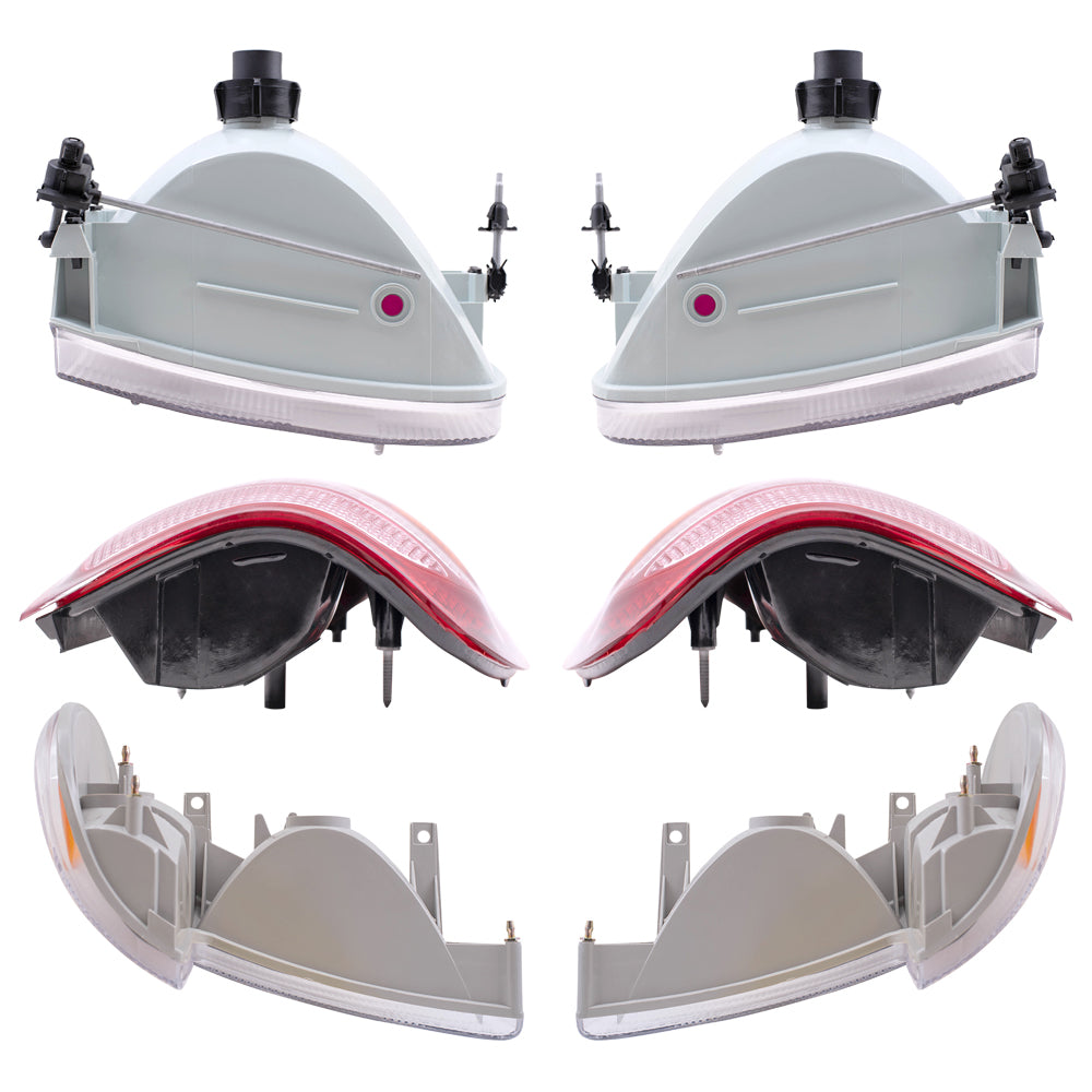 Brock Aftermarket Replacement Driver Left Passenger Right Headlight-Park/Signal/Side Marker Light-Tail Light 6 Piece Set Compatible with 1998-2001 Ford Explorer